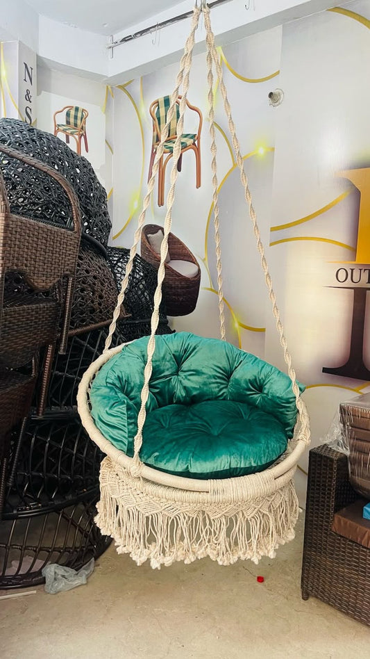 Boho Hanging Egg Chair with Soft Cushion