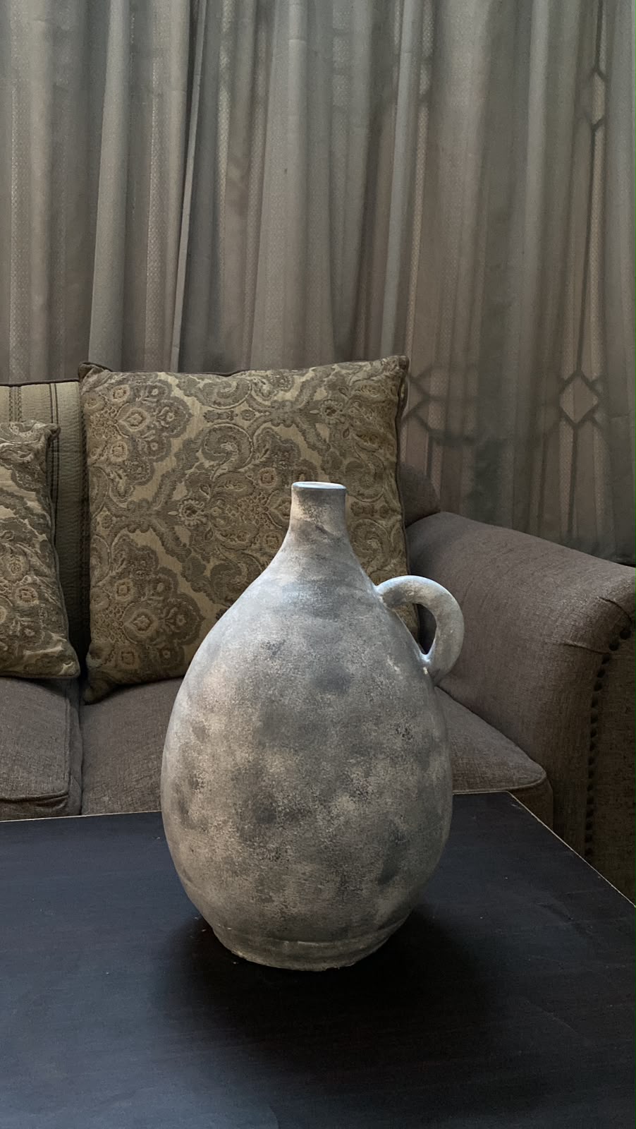 Modern Ceramic Vase with Handle - 15 Inches
