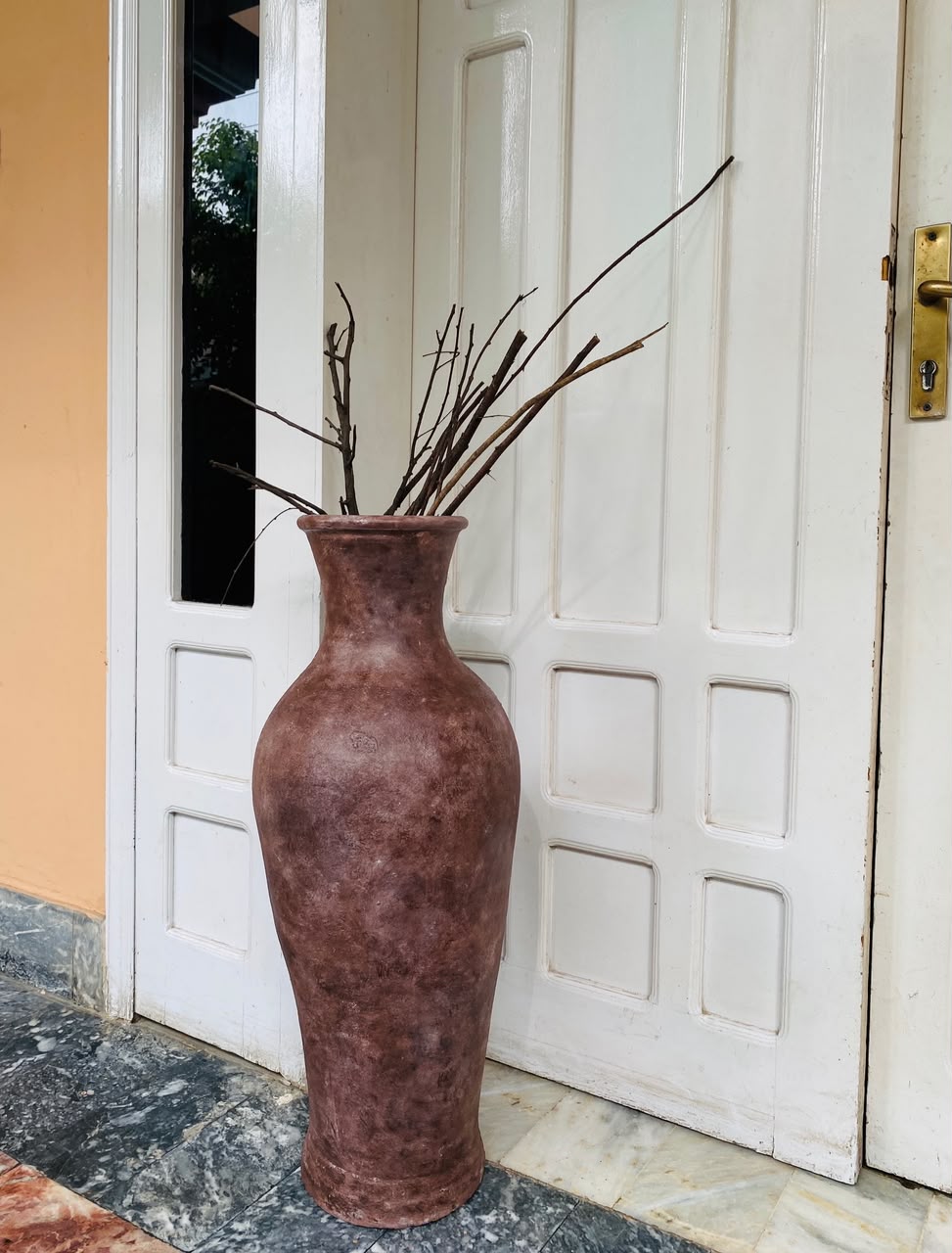Rustic Terracotta Floor Vase - 32 Inches