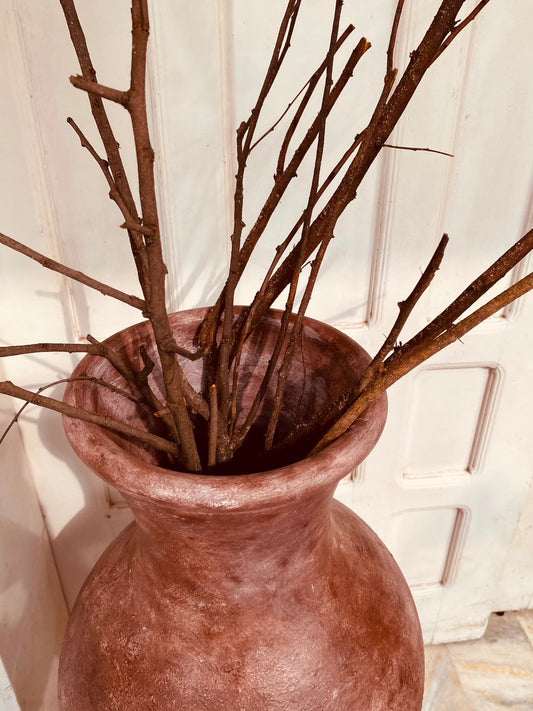 Rustic Terracotta Floor Vase - 32 Inches