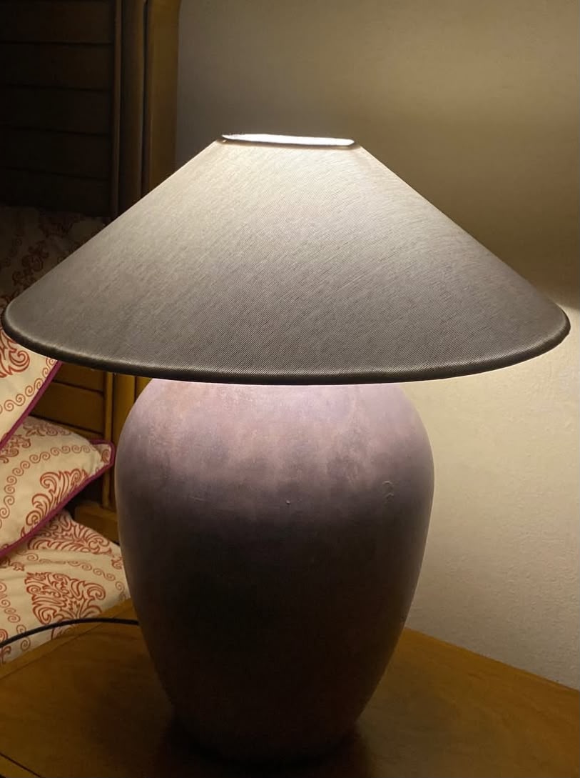 Minimalist Rounded Base Lamp with Linen Shade