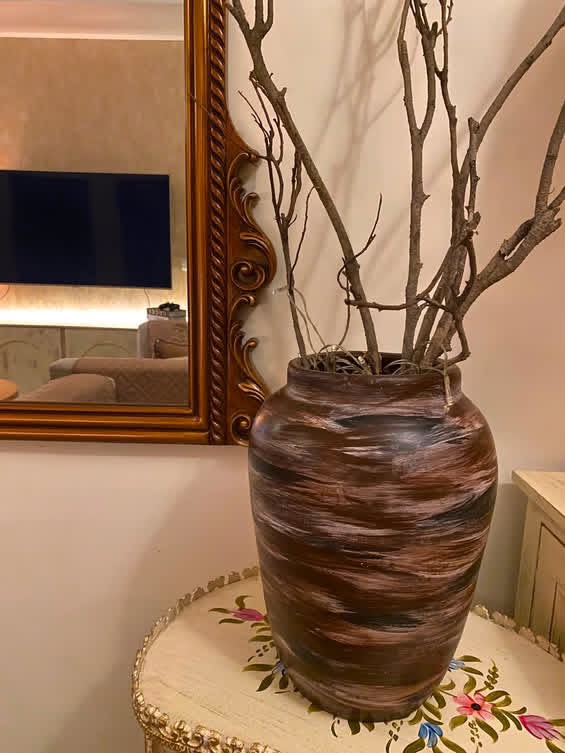 Rustic Brown Decorative Floor Vase