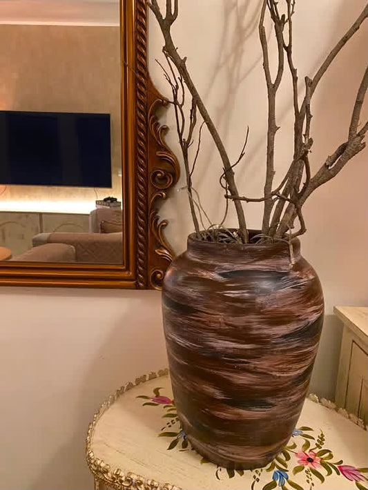 Rustic Brown Decorative Floor Vase