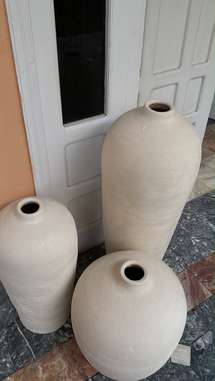 Minimalist White Ceramic Vase Set - For Set 3-32"24"20"