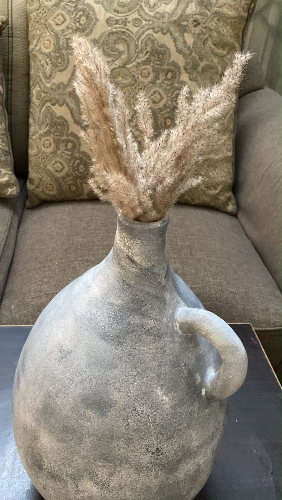 Modern Ceramic Vase with Handle - 15 Inches