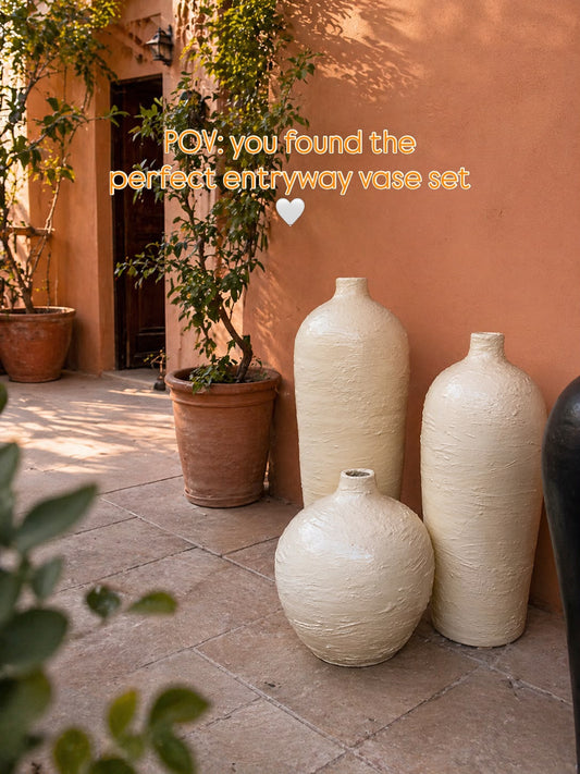 Textured Modern Decorative Vases - For 3 Piece 36"28"20"