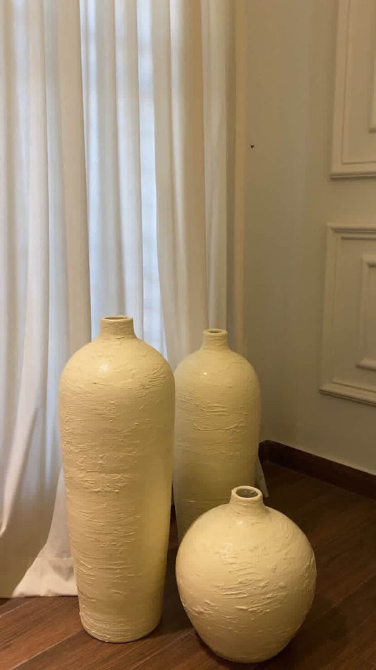 Textured Modern Decorative Vases - For 3 Piece 36"28"20"