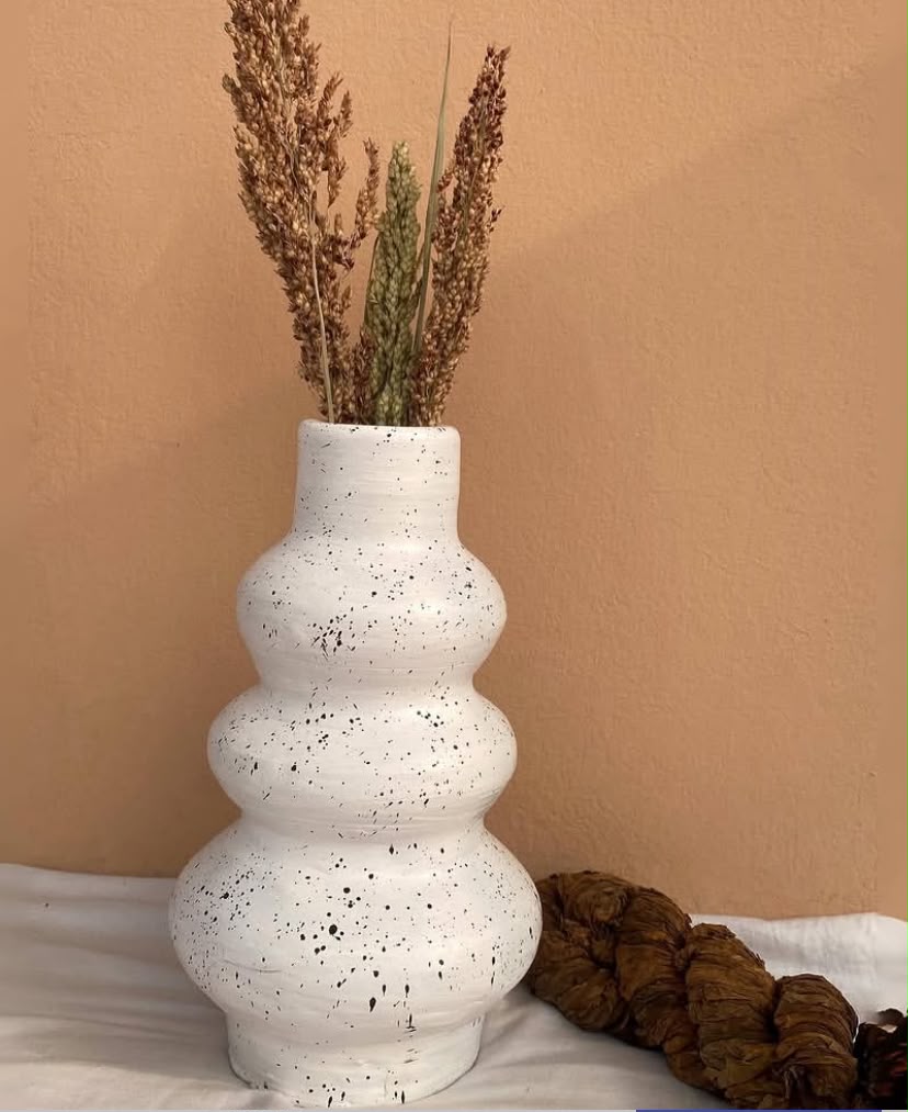 Modern White Ceramic Vase - For 13 Inches