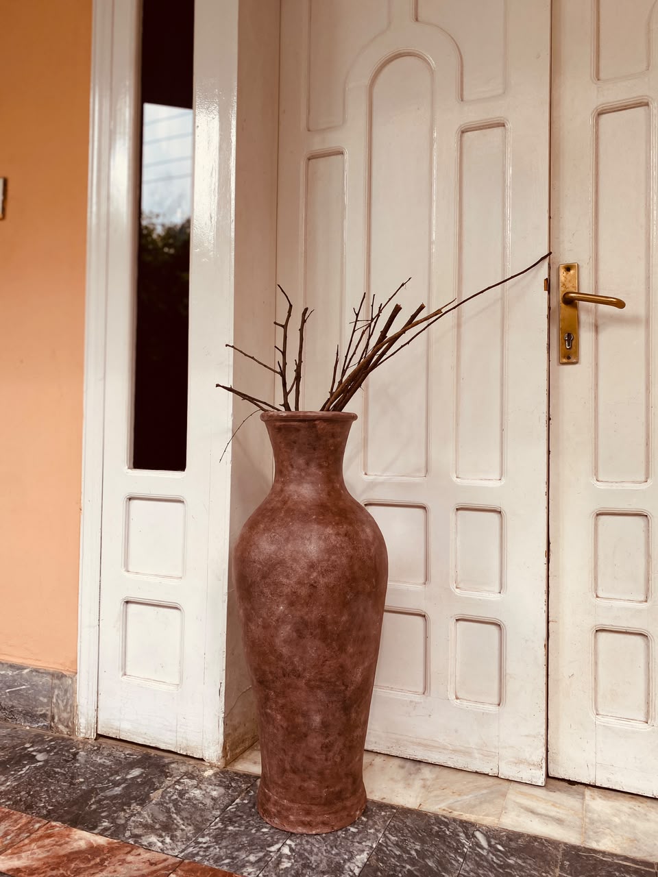 Rustic Terracotta Floor Vase - 32 Inches