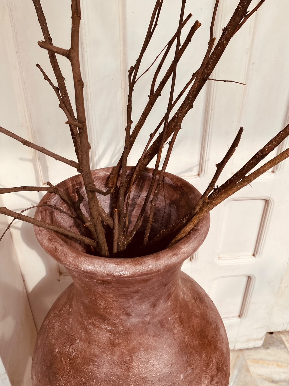 Rustic Terracotta Floor Vase - 32 Inches