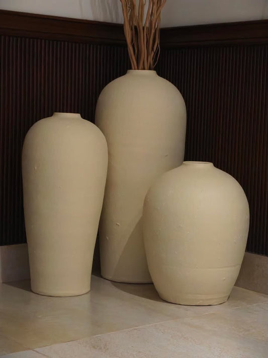Modern White Decorative Vases-For Set Of 3- 24" 18" 15" | Completly Handmade